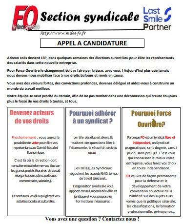 appel_a_candidature_site_lsp Syndicat FO au service des salariés d'ADREXO - Apppel a candidature pour les élections LSP