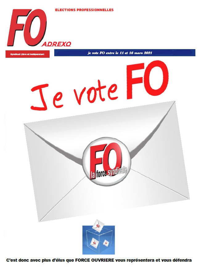 votefo Syndicat FO au service des salariés d'ADREXO - Déroulement des élections CSE