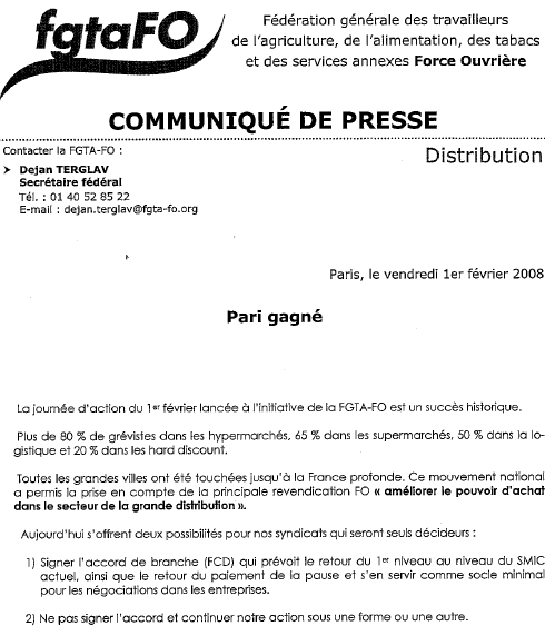 grandedistribution Syndicat FO au service des salariés d'ADREXO - GRANDE DISTRIBUTION